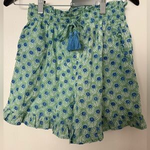 Floral Kids Shorts in Green and Blue